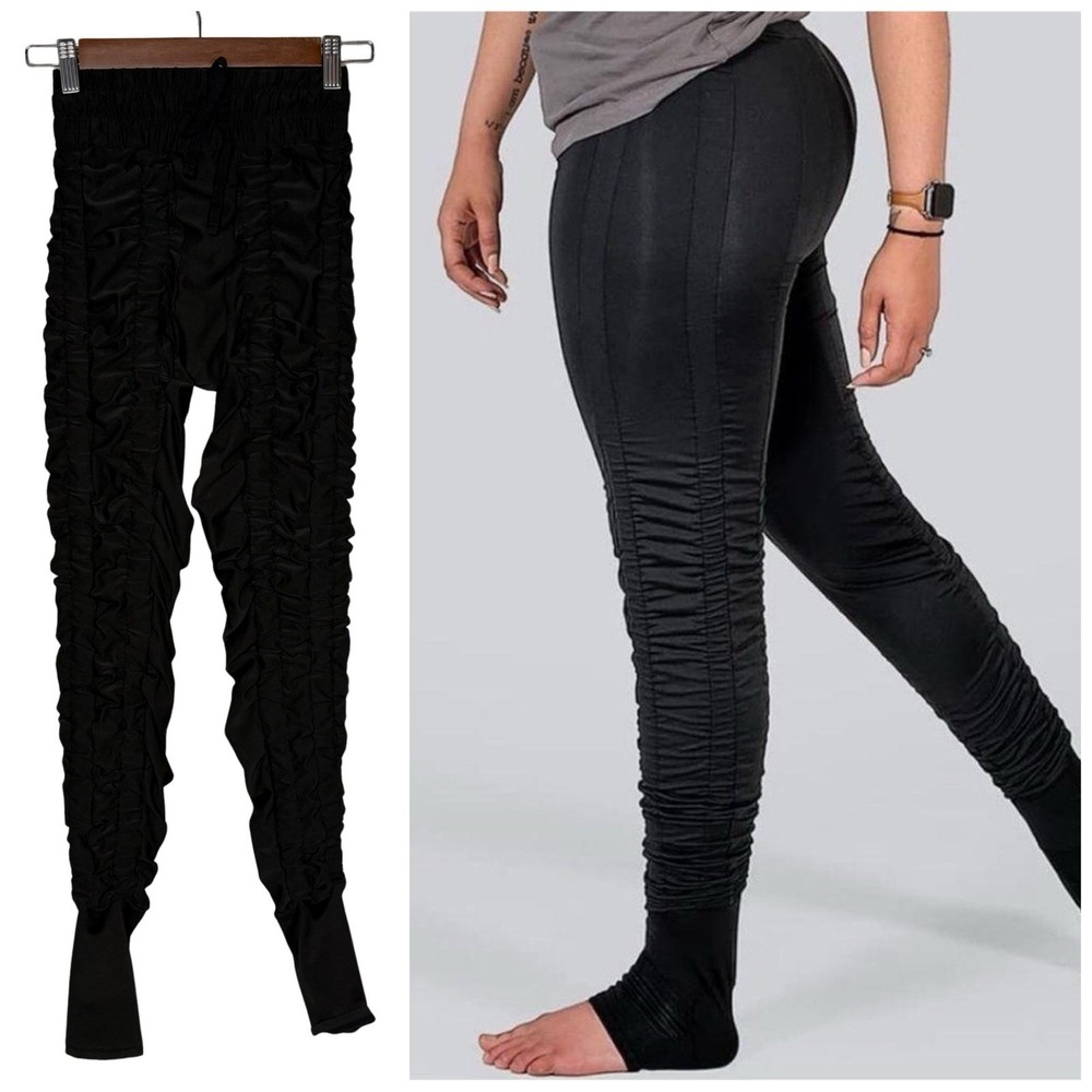 AGOGIE Leggings Womens S Black Resistance Stirrup Compression Pants Athletic